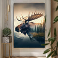 Moose Double Exposure Wall Art by Tailored Canvases