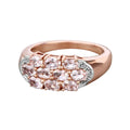 Morganite Cluster Rose Gold Ring by Fine Color Jewels