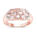 Morganite Cluster Rose Gold Ring by Fine Color Jewels