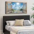 Morning Beach Window Scenery Wall Art by Tailored Canvases