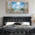 Morning Beach Window Scenery Wall Art by Tailored Canvases