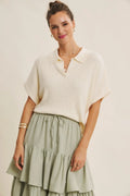 Morning Market Slub Rib Dolman Sleve Knit Top by Boutique 23