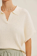 Morning Market Slub Rib Dolman Sleve Knit Top by Boutique 23