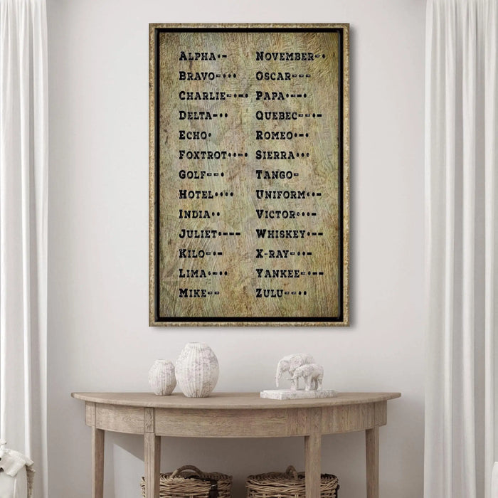 Morse Code Sign by Tailored Canvases
