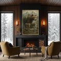 Mother Bear and Cubs Crossing Double Exposure Wall Art by Tailored Canvases