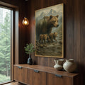 Mother Bear and Cubs Crossing Double Exposure Wall Art by Tailored Canvases