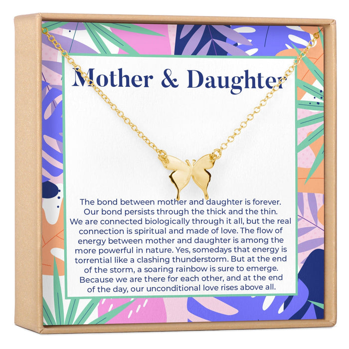 Mother & Daughter Butterfly Pendant Necklace by Dear Ava