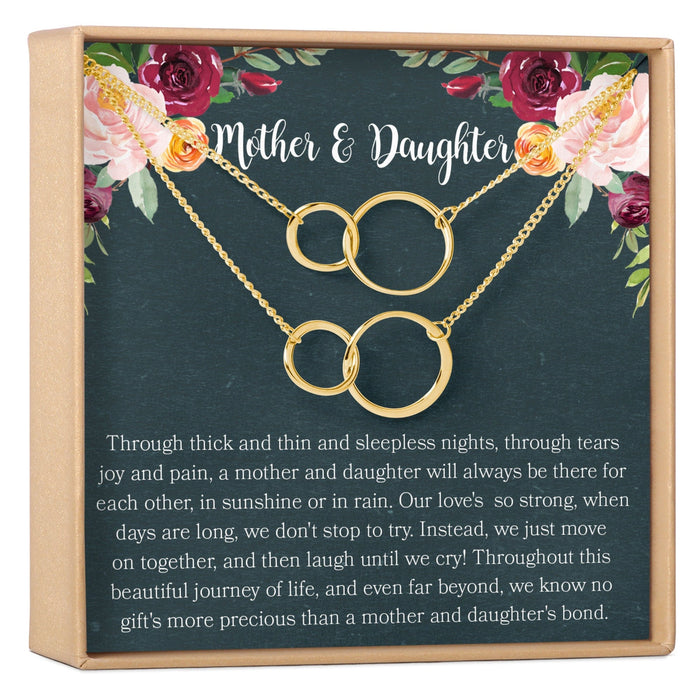 Mother & Daughter Double Circles Necklace Set by Dear Ava