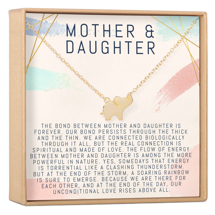 Mother & Daughter Elephant Pendant Necklace by Dear Ava