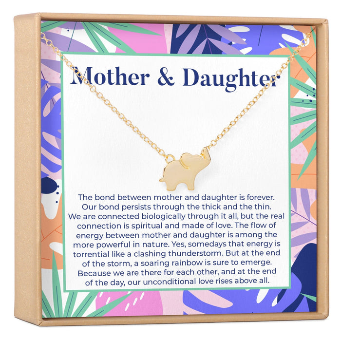 Mother & Daughter Elephant Pendant Necklace by Dear Ava