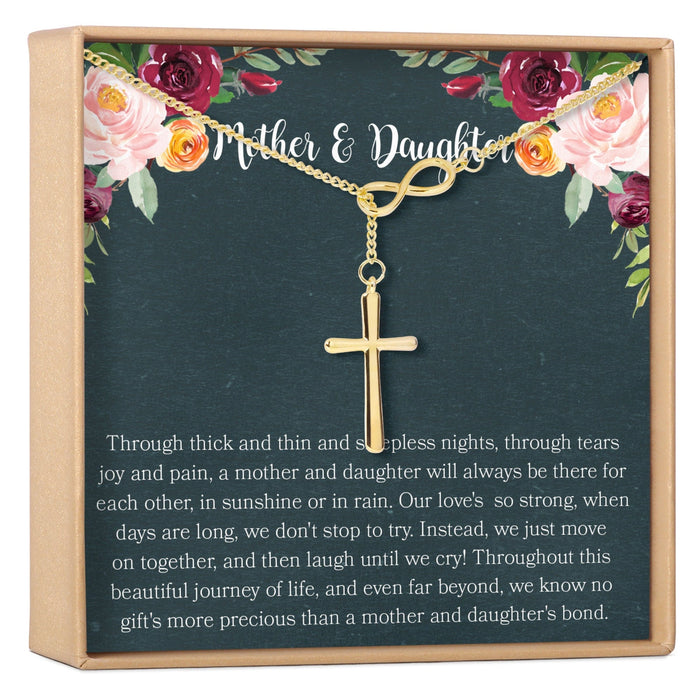 Mother & Daughter Infinity Cross Necklace by Dear Ava