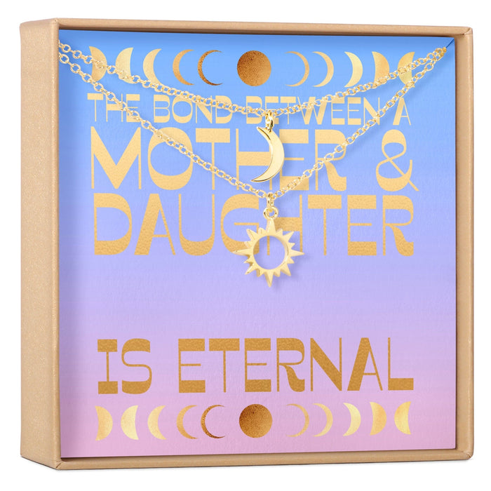 Mother & Daughter Sun and Moon Pendants Necklace Set by Dear Ava