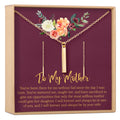 Mother Gold Bar Earring Threader and Necklace Jewelry Set by Dear Ava