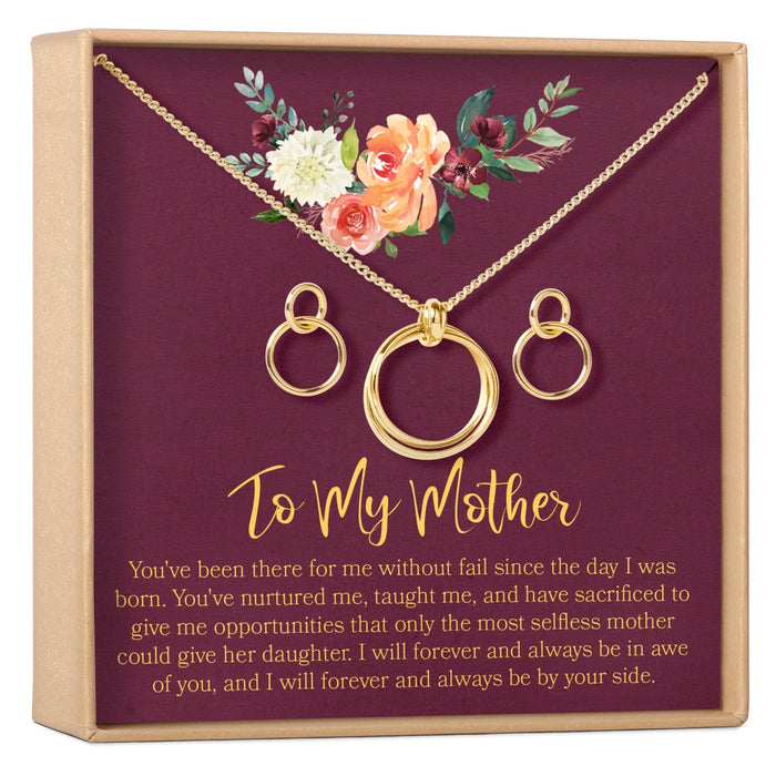 Mother Linked Circles Earring and Necklace Jewelry Set by Dear Ava