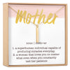 Mother Vertical Bar  Necklace
