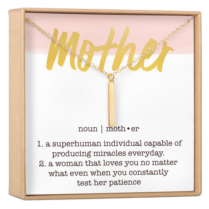 Mother Vertical Bar Necklace by Dear Ava
