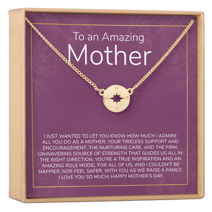 Mother's Day Gift From Husband Compass Necklace by Dear Ava