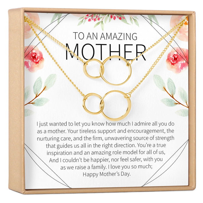 Mother's Day Gift From Husband Double Circles Necklace Set by Dear Ava