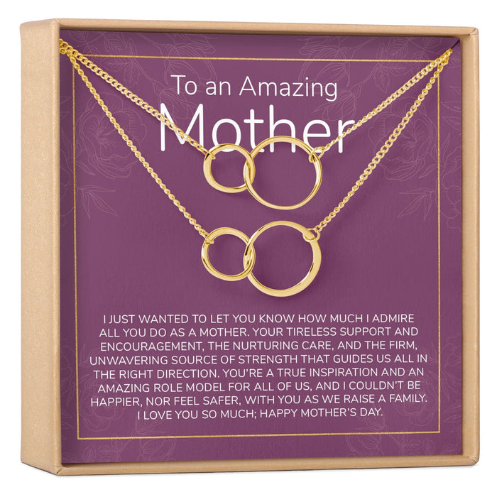 Mother's Day Gift From Husband Double Circles Necklace Set by Dear Ava