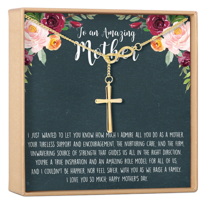 Mother's Day Gift From Husband Infinity Cross Pendant Necklace by Dear Ava