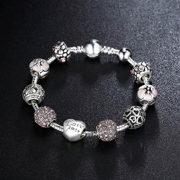 Mother's Day "LOVE" Engraved Heart Charm Bracelet by DailySale