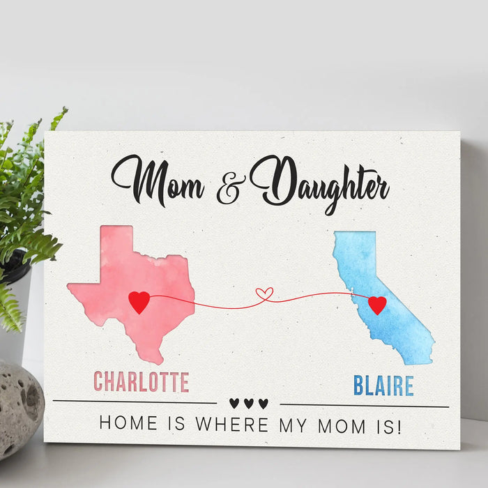 Mother's Day Sign Home Is Where My Heart Is by Tailored Canvases