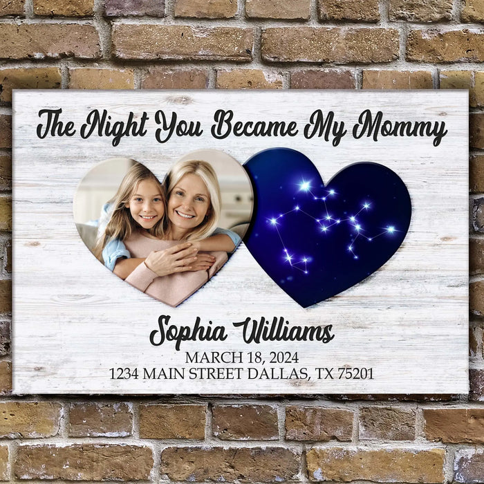 Mother's Day Sign The Night You Became My Mommy by Tailored Canvases