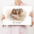 Mother's Day Watercolor Family Portrait Sign by Tailored Canvases