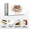 Mother's Day Watercolor Family Portrait Sign by Tailored Canvases