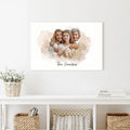 Mother's Day Watercolor Family Portrait Sign by Tailored Canvases
