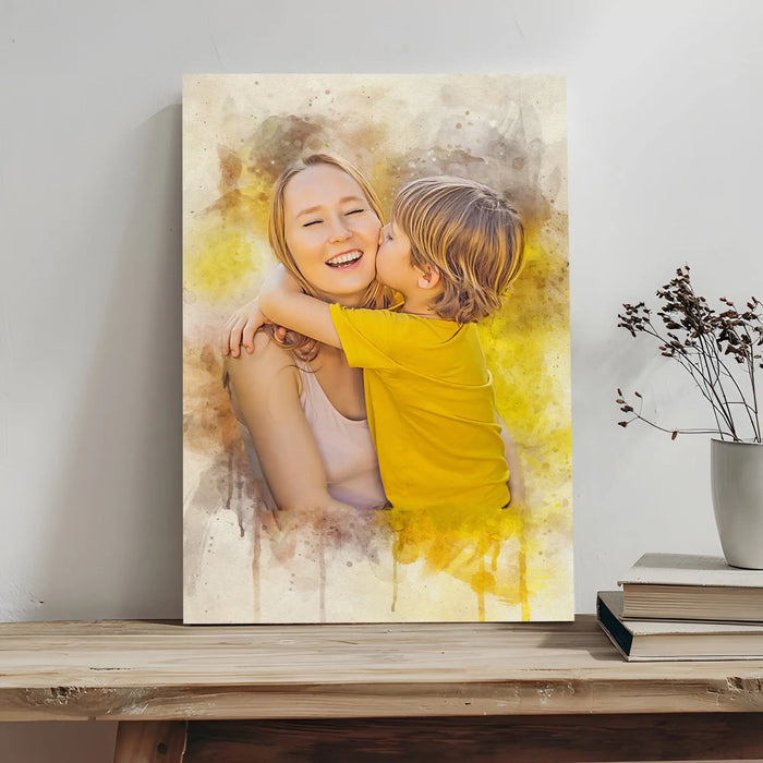 Mother's Day Watercolor Sign Mother and Child by Tailored Canvases