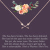 Motivational Double Intersecting Arrows Necklace