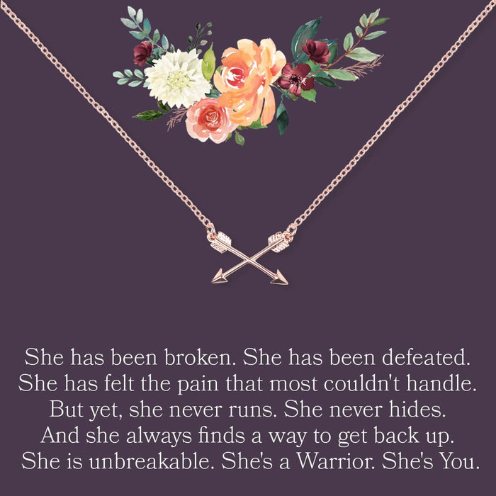 Motivational Double Intersecting Arrows Necklace by Dear Ava