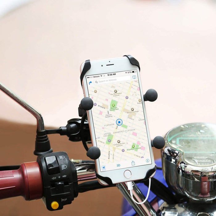 Motorcycle Handlebar Mount Holder with USB Charger by DailySale