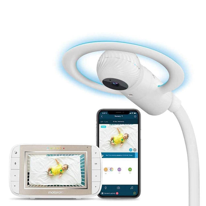 Motorola Halo+ Video Baby Monitor - Infant Wi-Fi Camera with Overhead Crib Mount - 4.3-Inch Color Screen with Infrared Night Vision and Intercom (Refurbished) by DailySale