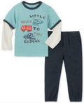 Kids Headquarters Little Boys Print Shirt and Joggers by Vanessa Jane