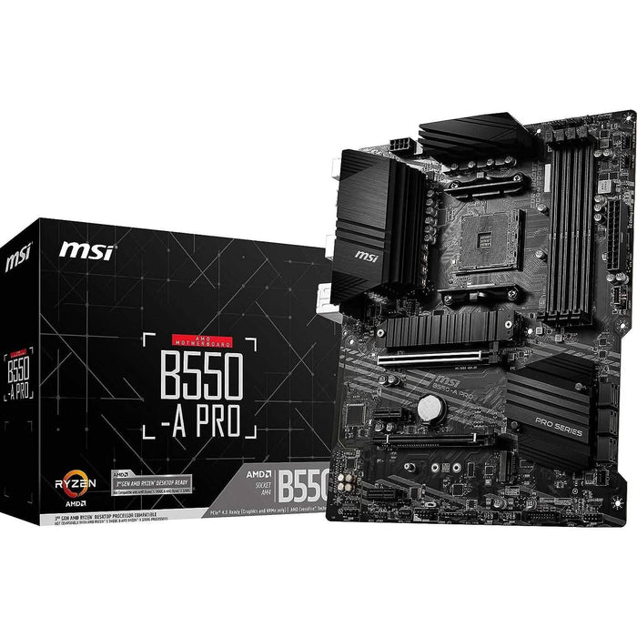MSI B550-A PRO ProSeries Motherboard (AMD AM4, DDR4, PCIe 4.0, SATA 6Gb/s, M.2, USB 3.2 Gen 2, HDMI/DP, ATX) (Refurbished) by DailySale