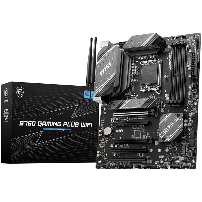 MSI B760 Gaming Plus WiFi Gaming Motherboard (Supports 12th/13th Gen Intel Processors, LGA 1700, DDR5, PCIe 4.0, M.2, 2.5Gbps LAN, USB 3.2 Gen2, Wi-Fi 6E, ATX) (Refurbished) by DailySale