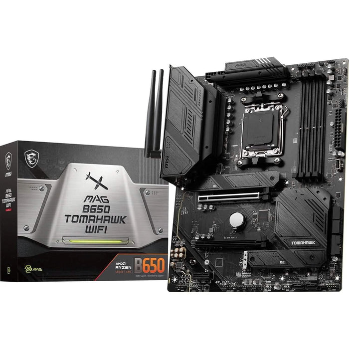 MSI MAG B650 Tomahawk WiFi Computer Gaming Motherboard (AM5, ATX, DDR5, PCIe 4.0, M.2, SATA 6Gb/s, USB 3.2 Gen 2, HDMI/DP, Wi-Fi 6E, AMD Ryzen 7000 Series Processors) (Refurbished) by DailySale