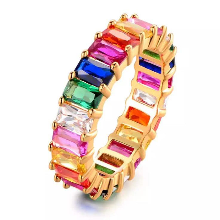 Multi-Color Eternity Ring Made with Swarovski Crystals by DailySale