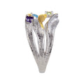 Multi Color Gold-Plated Statement Ring by Fine Color Jewels