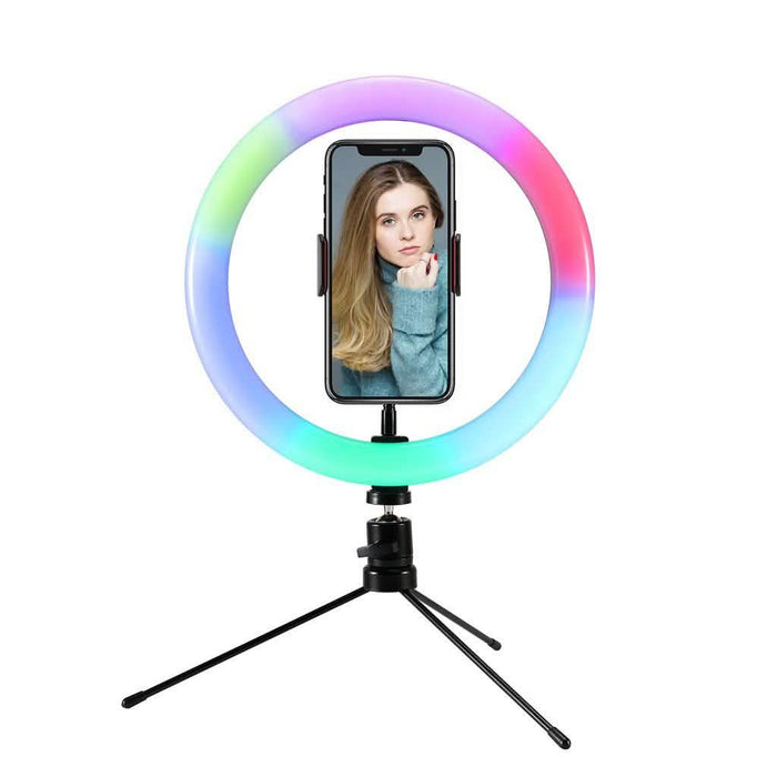 Multi-Color LED Selfie Ring Light with Small Tripod by DailySale