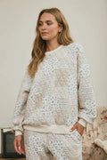 MULTI-FLORAL PATCHWORK LONG SLEEVE KNIT TOP: CREAM MULTI by Boutique 23