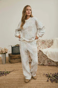 MULTI-FLORAL PATCHWORK LONG SLEEVE KNIT TOP: CREAM MULTI by Boutique 23