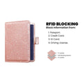 Multi Function Glitter Bling RFID Passport Organizer With CDC Vaccination Card Holder by DailySale