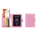 Multi Function Glitter Bling RFID Passport Organizer With CDC Vaccination Card Holder by DailySale