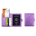 Multi Function Glitter Bling RFID Passport Organizer With CDC Vaccination Card Holder by DailySale