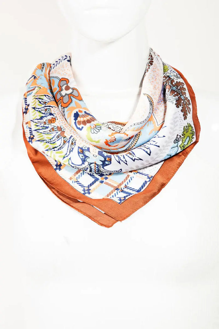 Multi Patch Paisley Pattern Square Scarf by Boutique 23