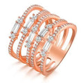 Multi Row Rose Gold Plated Ring Made with Swarovski Elements by DailySale