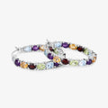 Multi Stone Hoop Earrings by Fine Color Jewels